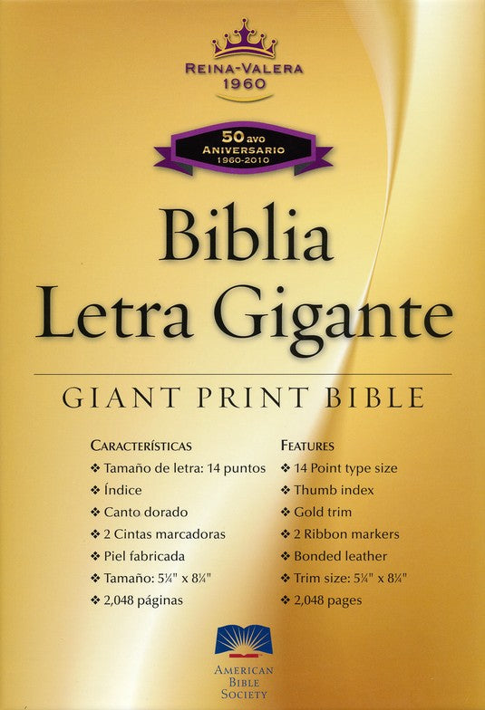 Biblia Letra Gigante RVR 1960, Piel Fabricada Negra