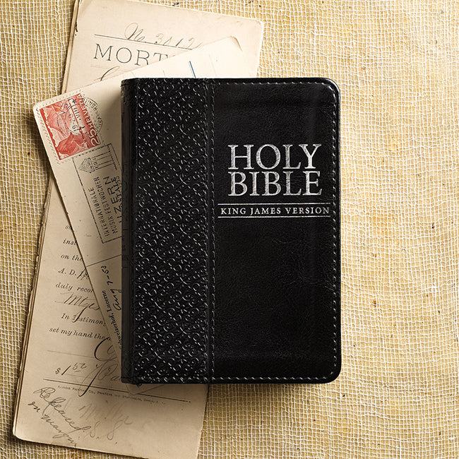 KJV Mini Pocket Bible Lux Leather, Black