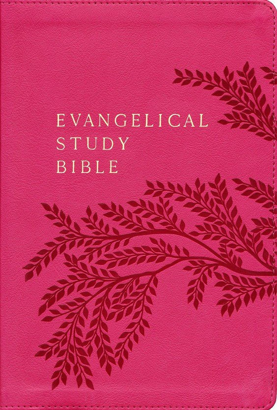 NKJV Evangelical Study Bible, Comfort Print--soft leather-look, rose (indexed)