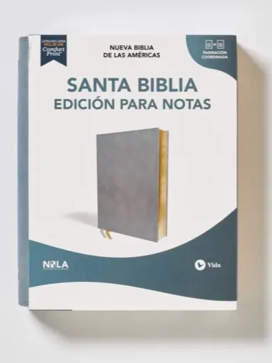 Santa Biblia NBLA Edicion de Notas, Piel Imit., Gris