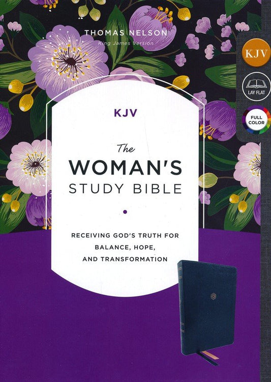 KJV Woman's Full Color Study Bible, Comfort Print--soft leather-look, blue