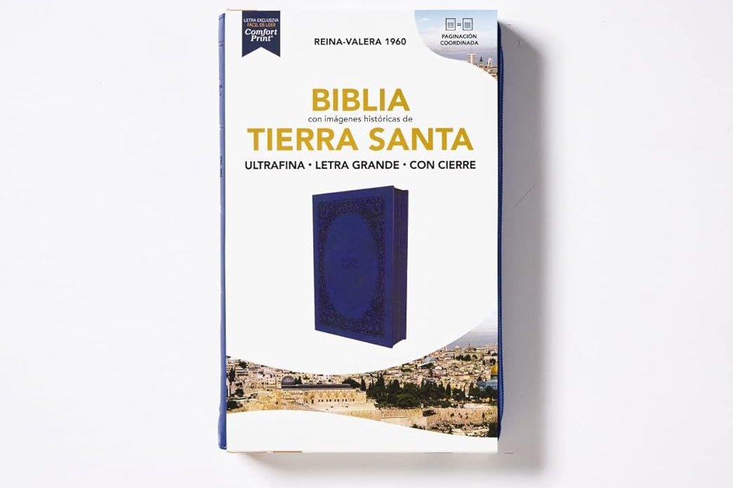 Biblia Reina-Valera 1960, Tierra Santa, Ultrafina letra grande azul