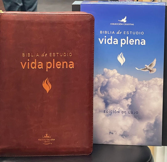 Biblia de Estudio Vida Plena Reina Valera 1960 Con Indice y Cierre- Color vino