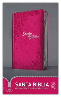 Biblia mediana NTV – Flores rosa – Zíper