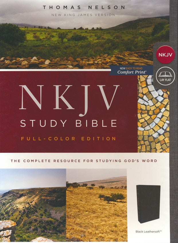 NKJV Comfort Print Full Color Study Bible, Imitation Leather, Black