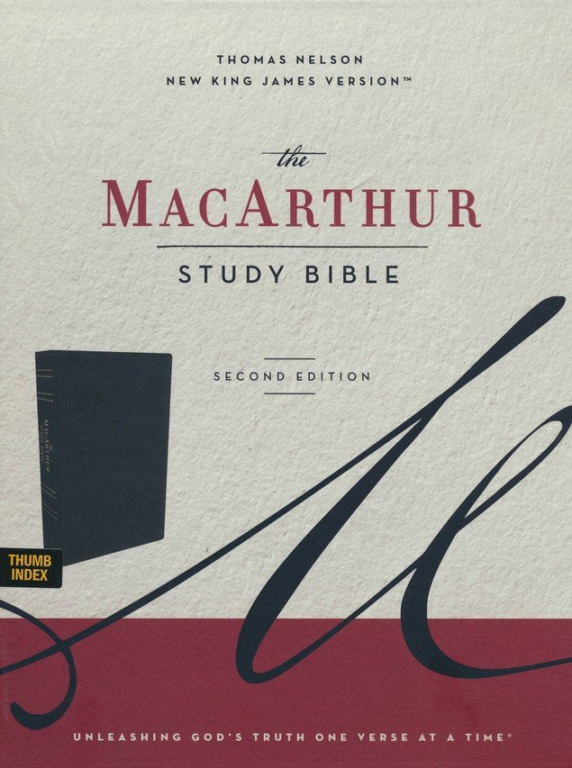 NKJV MacArthur Study Bible, Comfort Print--soft leather-look, black