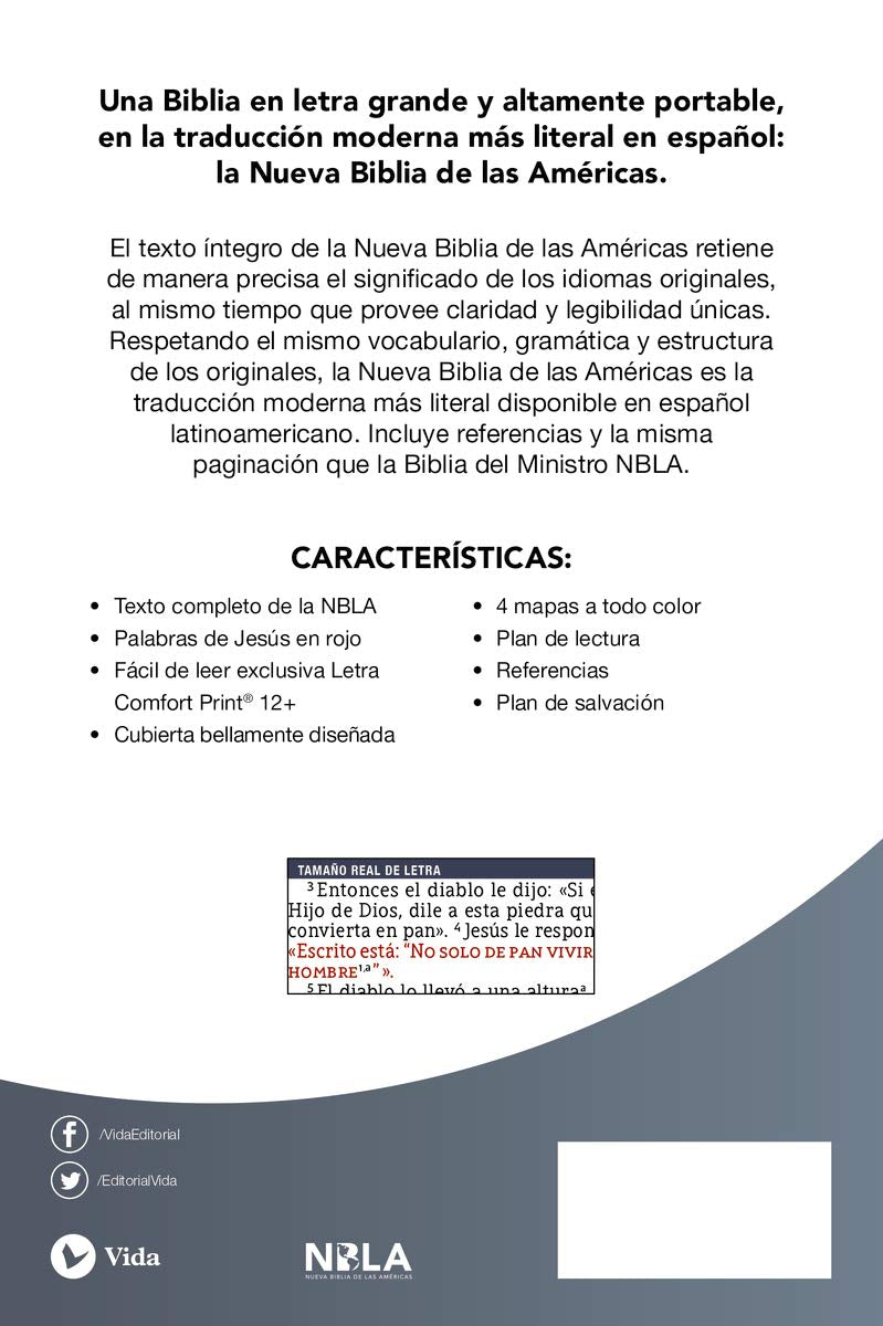 Biblia Ultrafina, NBLA, Letra Gigante, Leathersoft, Negro, Letra Roja