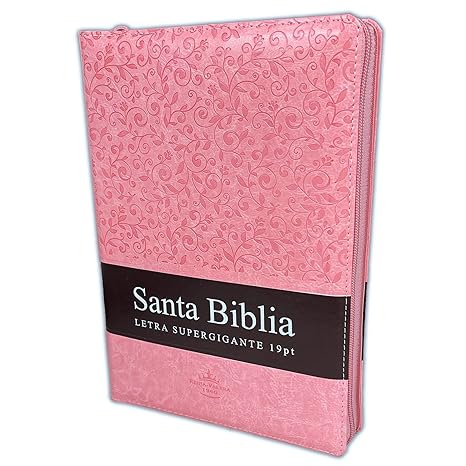 Biblia Letra Supergigante 19 puntos: RVR1960, imit. piel rosa duotone con índice