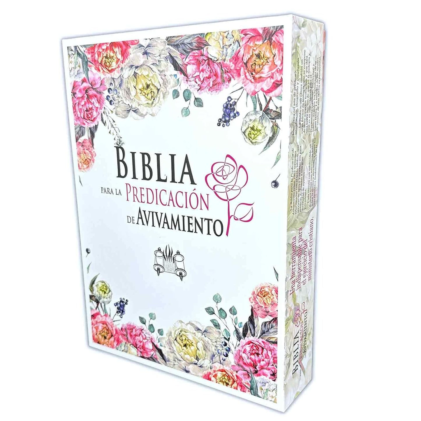 Biblia para la Predicación de Avivamiento, flores caja de regalo