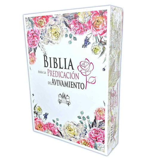 Biblia para la Predicación de Avivamiento, flores caja de regalo