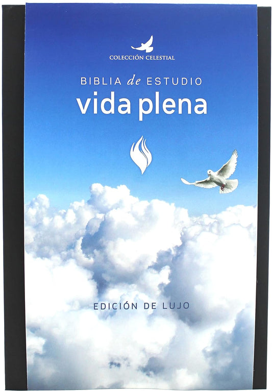 Biblia de Estudio Vida Plena Reina Valera 1960 Con Indice y Cierre- Color Cafe Claro con Caoba Estuche de Lujo