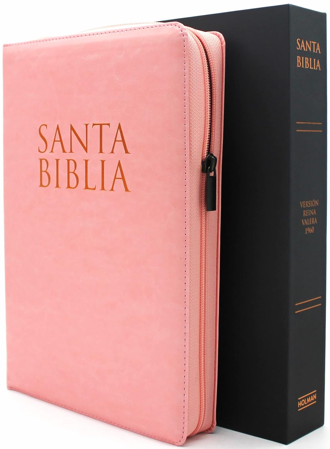 Biblia para Mujer Reina Valera 1960 Letra Super Gigante con Cierre Indice Semil Piel en color Rosado con Estuche de Proteccion Edicion Especial con fotos y ilustraciones