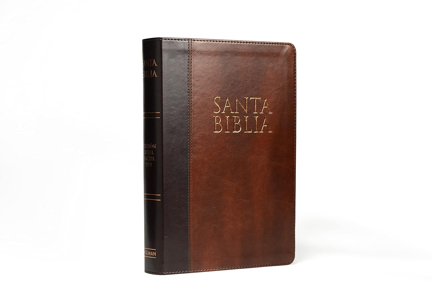 Santa Biblia Reina Valera 1960 Letra Gigante con Indice Foro de Semil Piel en color caoba con cafe claro