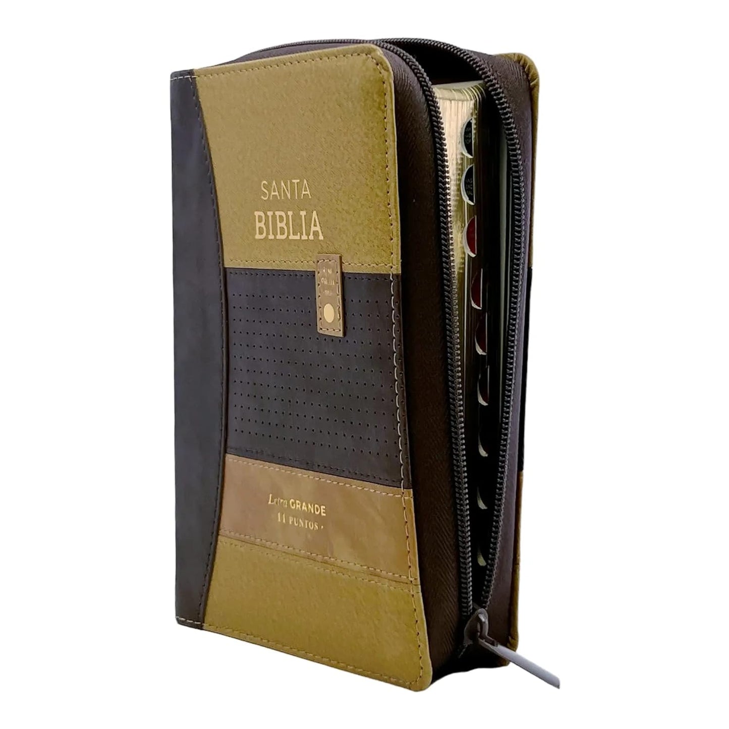 Biblia Reina Valera 1960 tamaño portátil, negro/marrón.