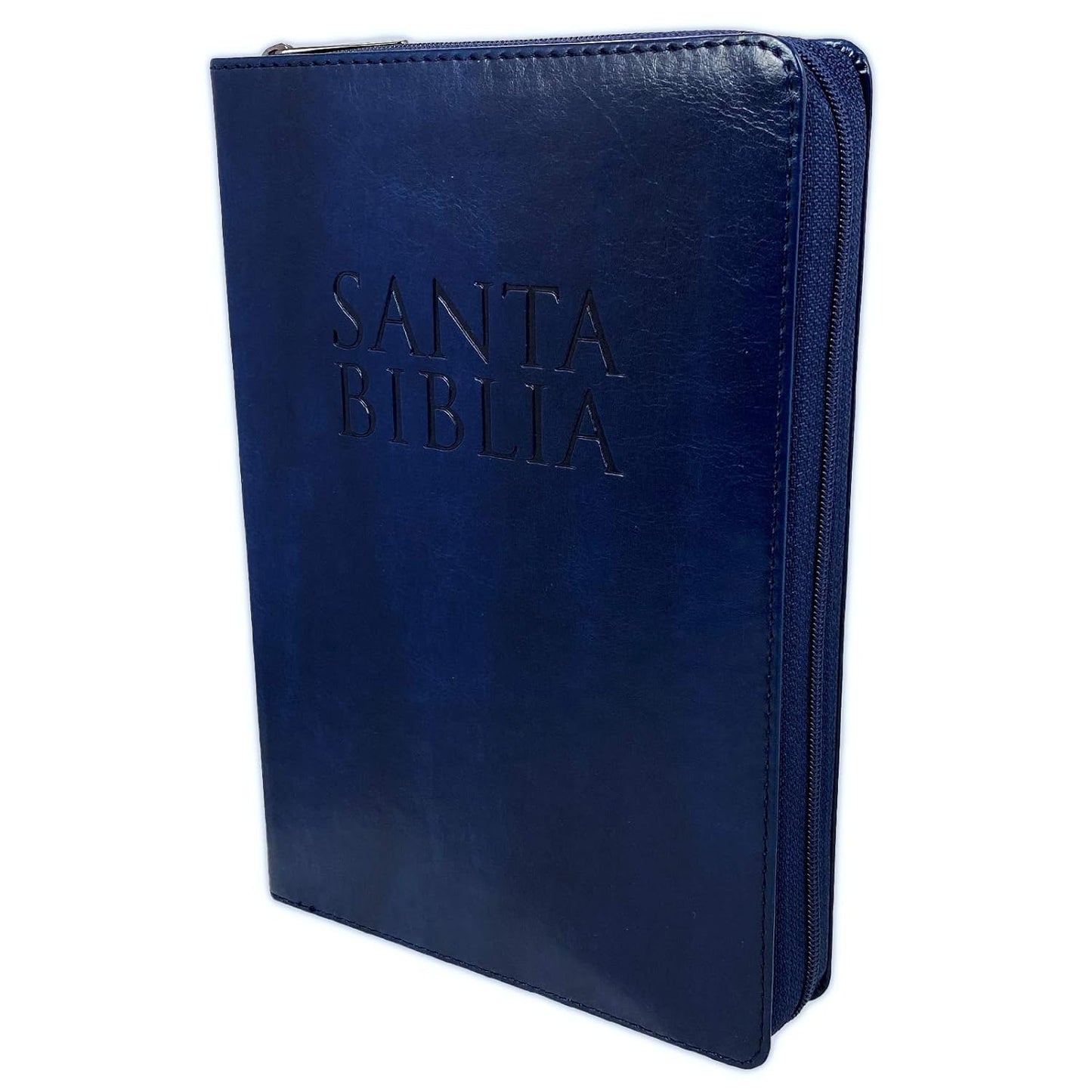 Biblia Letra Grande Reina Valera 1960 con Cierre imit piel azul oscuro con indice para jovenes