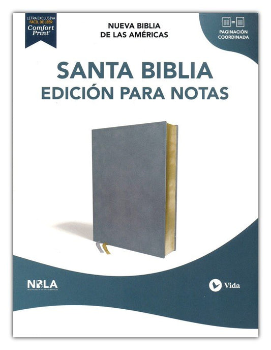 Santa Biblia NBLA Edicion de Notas, Piel Imit., Gris