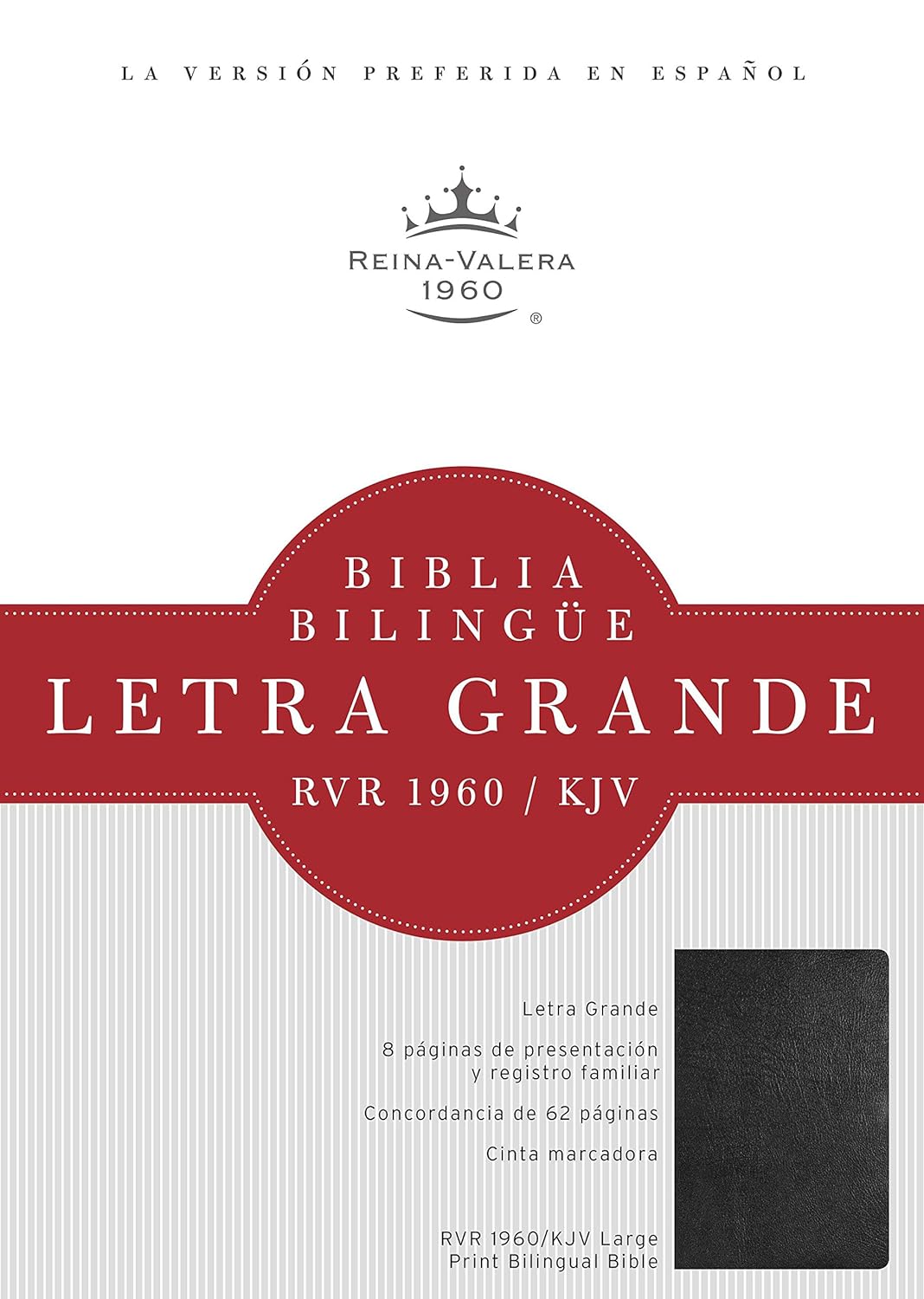 Biblia Bilingüe Reina Valera 1960/KJV. Letra grande, imitación piel, negro, con índice | Bilingual Bible RVR 1960/KJV. Large print, Imitation Leather, Black, Indexed (Spanish Edition)