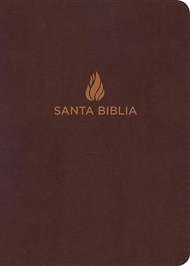 Biblia Reina Valera 1960 Tamaño manual Letra grande, marrón, piel fabricada