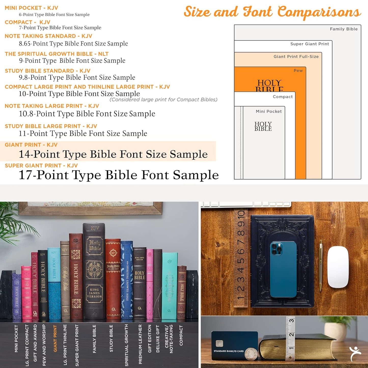 KJV Holy Bible, Giant Print Full-size Faux Leather Red Letter Edition - Thumb Index & Ribbon Marker, King James Version, Saddle Tan Floral