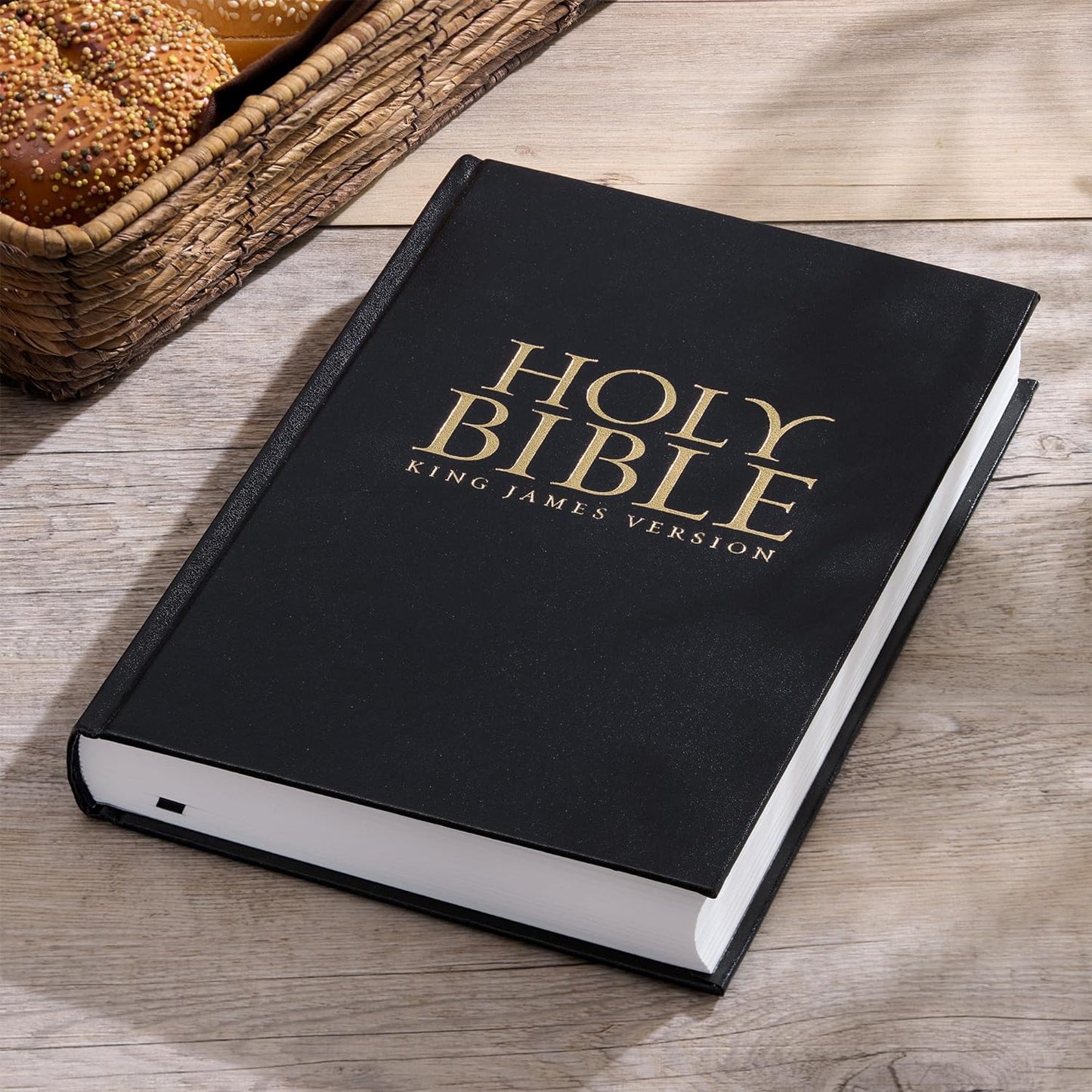 KJV Holy Bible, Pew and Worship Bible Large Print Red Letter Edition Hardcover - Ribbon Marker, King James Version, Black