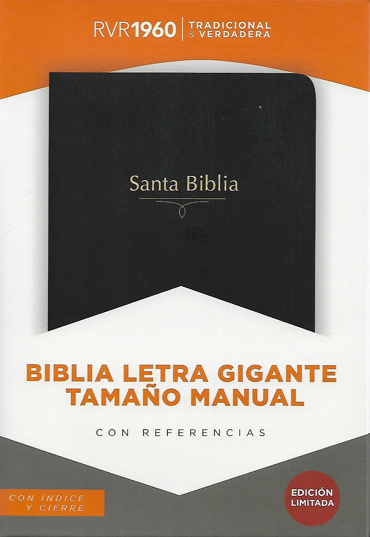 Biblia RVR 1960 Letra Gigante Negra, tamaño manual con referencias