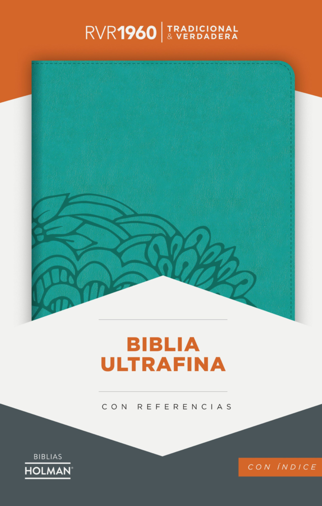 RVR 1960 Biblia Ultrafina, aqua símil piel con índice