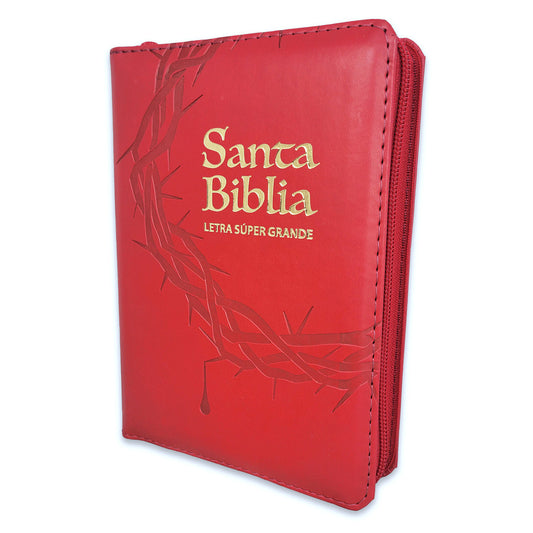 Biblia Compacta con Cierre RV1960: imit. piel rojo con índice