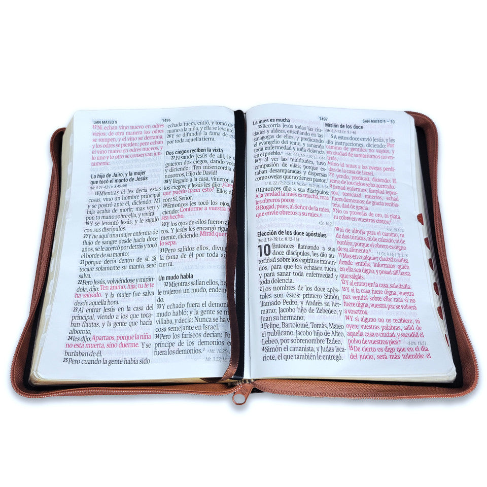 Biblia Letra Gigante Manual con Cierre RV1960: imit. piel café con índice