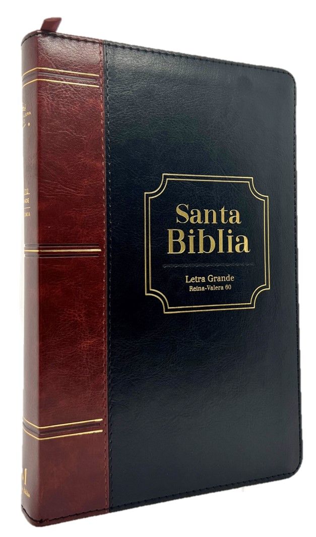 BIBLIA RVR1960, COLECCION EXCELENCIA, TAMAÑO MANUAL, IMITACIÓN PIEL, COLOR CAFE / NEGRO CON CIERRE E INDICE