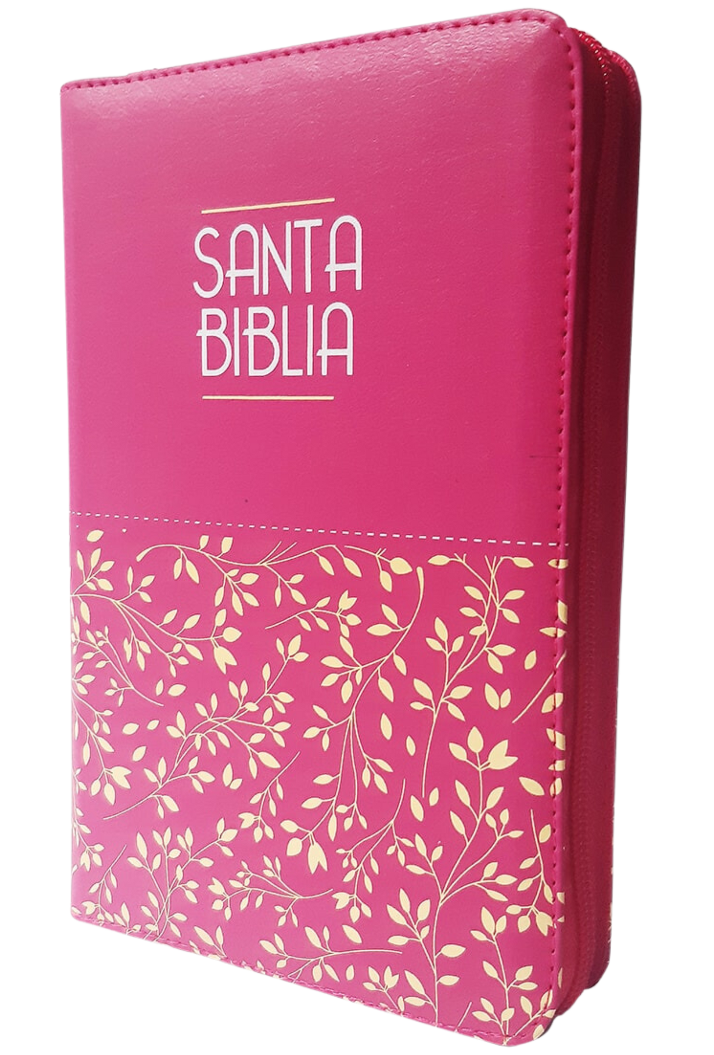 Biblia Fuscia con Flores Letra Grande Cierre RVR 1960