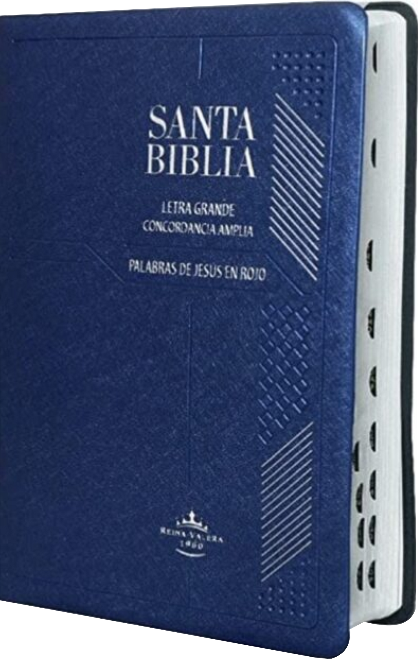 Biblia Letra Grande con Cierre RV1960, Manual Imitación Piel, Azul y Gris con Indice