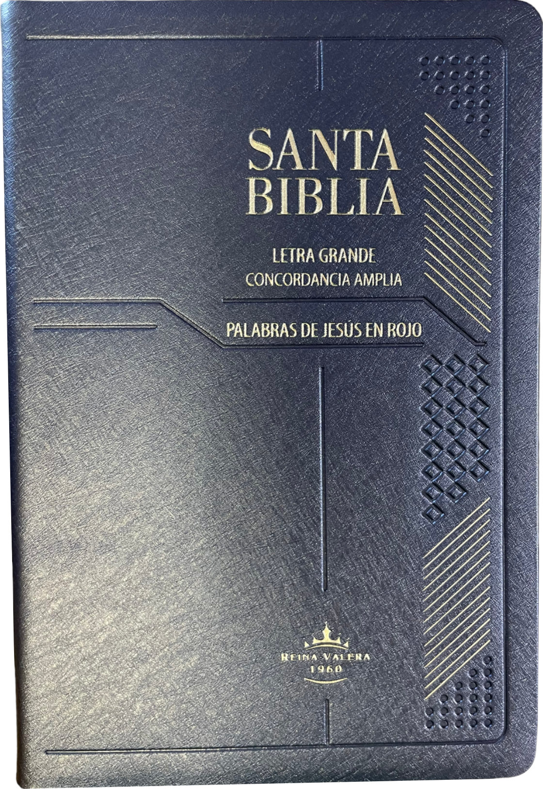 Biblia Letra Grande con Cierre RV1960, Manual Imitación Piel, Azul y Gris con Indice