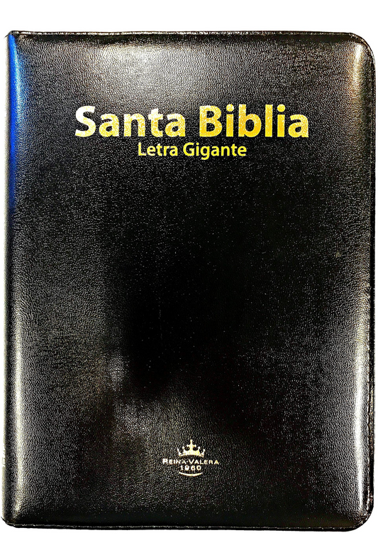 Santa Biblia Reina-Valera 1960 Letra Gigante con Cierre Imitación Piel Negro con Indice