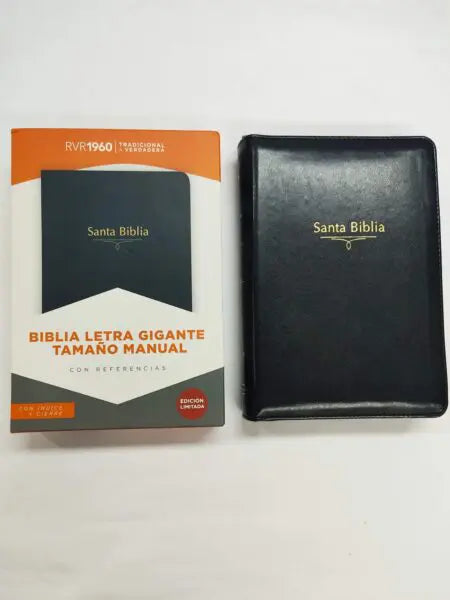 Biblia RVR 1960 Letra Gigante Negra, tamaño manual con referencias