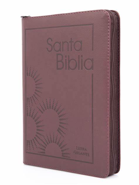 Santa Biblia Letra Gigante de 14 puntos con Cierre - Reina-Valera 1960 RVR - imitación piel - vino con indice