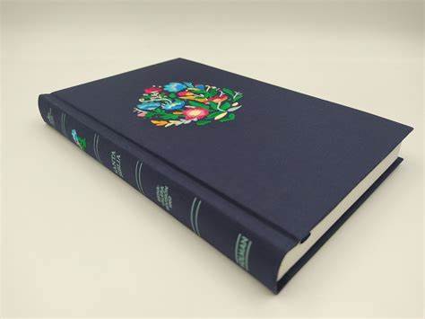 RVR 1960 Biblia Ultrafina, azul bordado sobre tela con índice