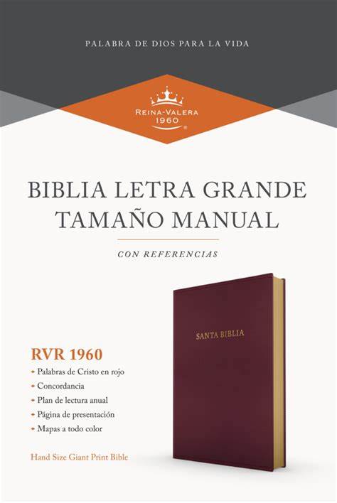 Biblia Reina Valera 1960 Tamaño manual. Letra grande, piel fabricada, negro