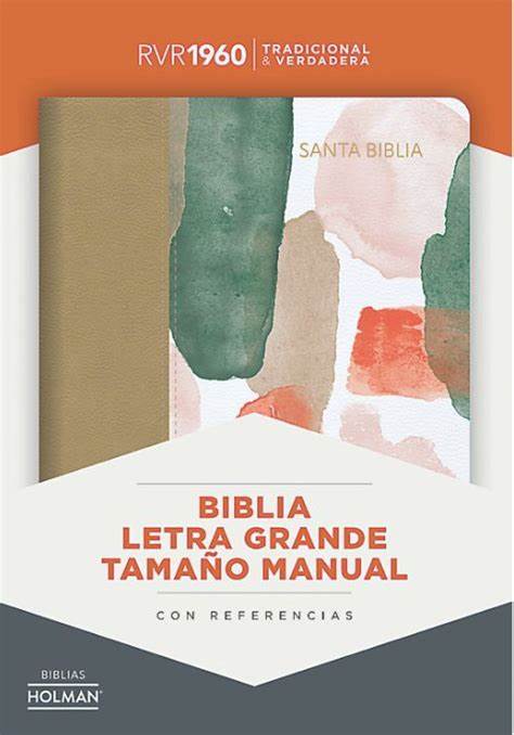 Biblia Reina Valera 1960 Tamaño manual. Letra grande, piel fabricada, negro