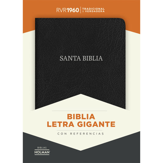 RVR 1960 Giant-Print Reference Bible--bonded leather, black