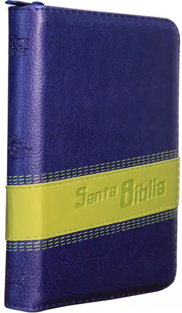 Santa Biblia Compacta (pequeña) con Cierre - Reina-Valera 1960 - imitación piel, duotono azul y verde