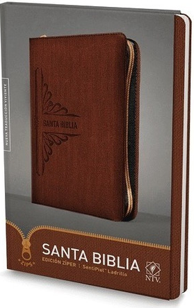 Santa Biblia NTV Edición Zíper, SentiPiel Ladrillo