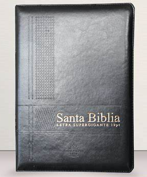 Biblia Letra Supergigante 19 puntos: RVR1960, imit. piel negro con índice y ziper