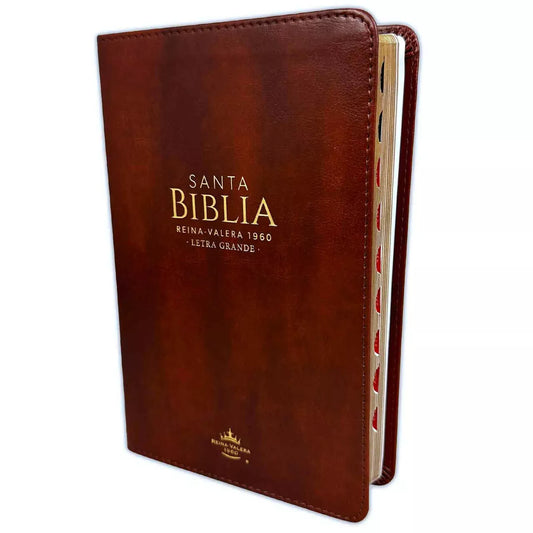 Biblia Letra Grande 12 puntos RV1960 imit piel café con indice