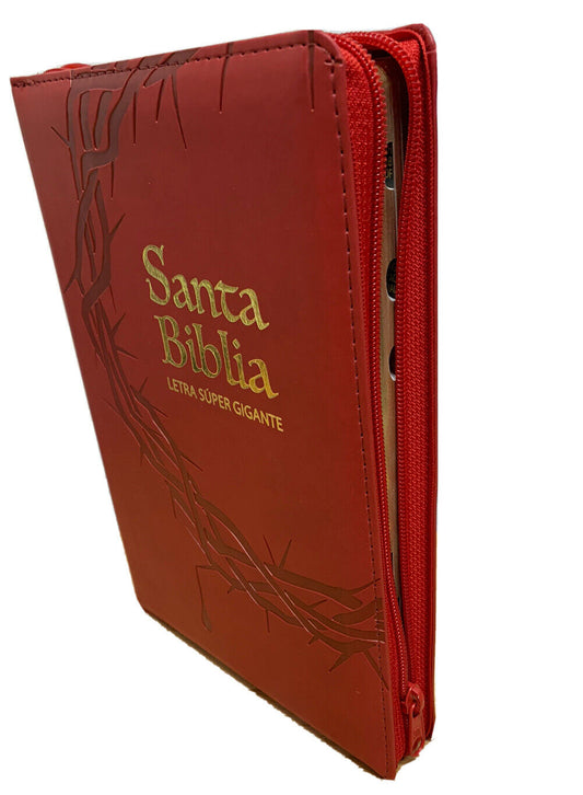 Biblia letra súper gigante con cierre 19 puntos roja nueva edición