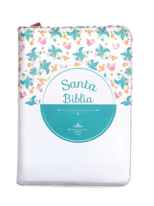 Biblia RVR1960 Blanco Flores