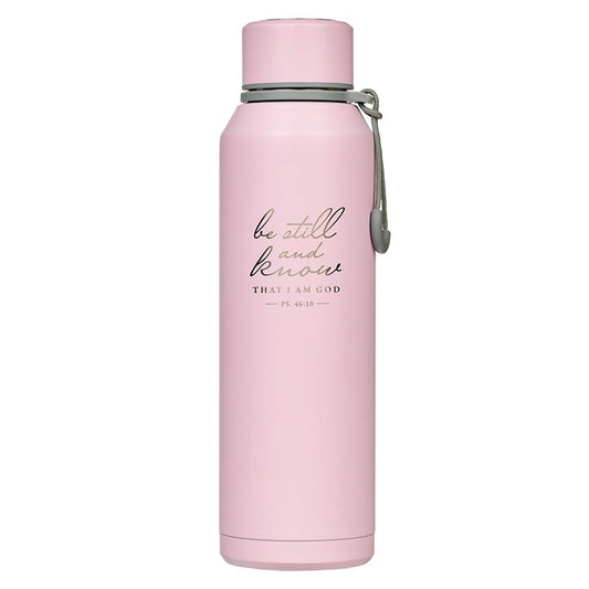 Be Still, Stainless Steel Water Bottle, Pink