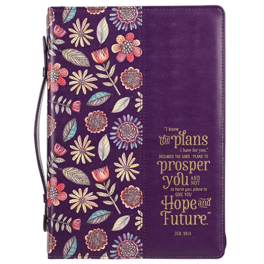 I Know The Plans Bible Cover, Purple, Medium