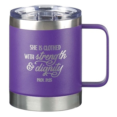 Stainless Steel Mug She Is Clothed with Strength Proverbs 31