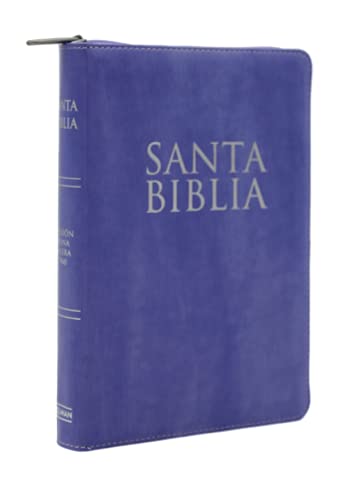 Biblia con Zipper Letra Grande de 12 puntos - Reina-Valera 1960 - morado con indice