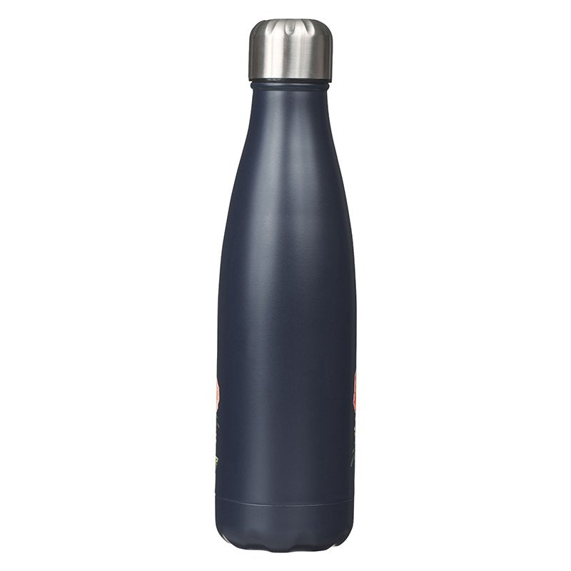 Strength & Dignity, Stainless Steel Water Bottle, Navy Floral